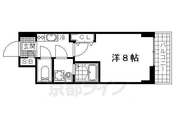 京都市伏見区南部町のマンションの間取り