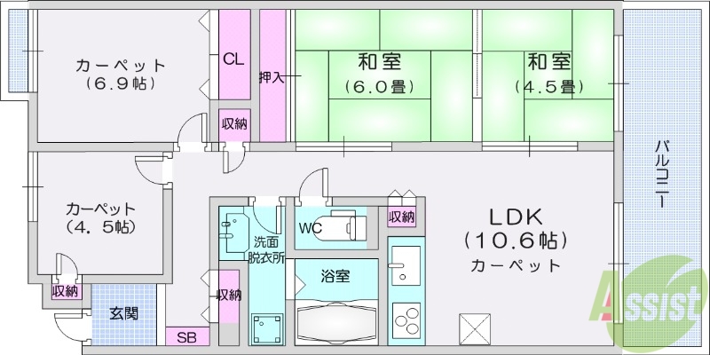 長町街苑パークマンションの間取り