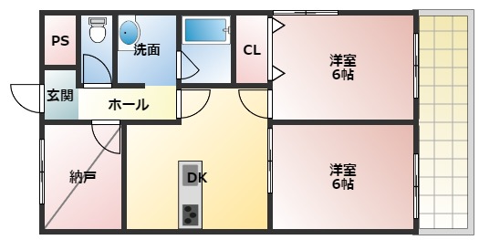 明石市二見町東二見のマンションの間取り