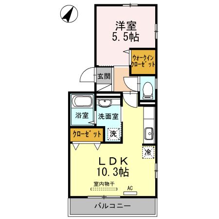 ハイム三条岡　A棟の間取り