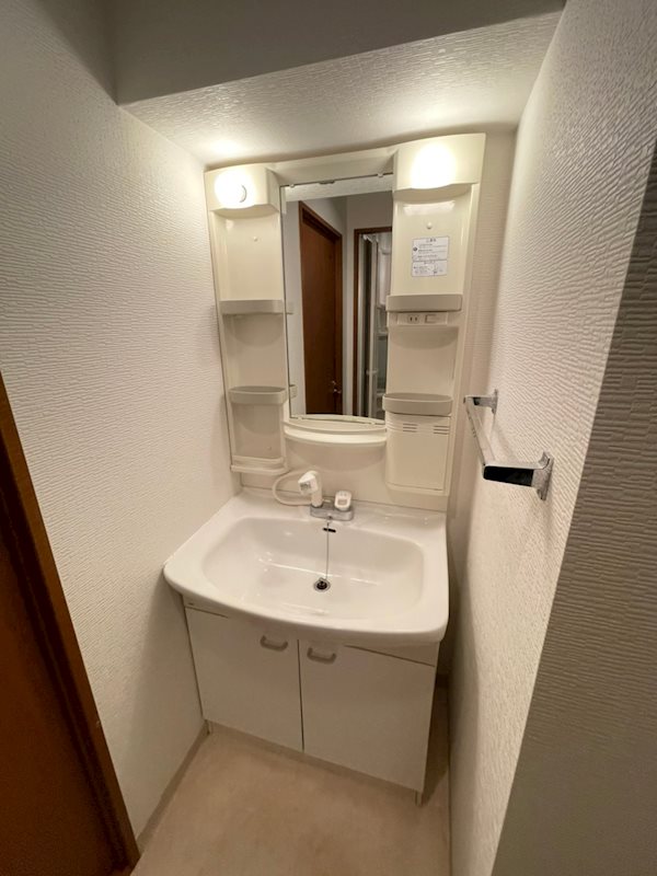 洗面設備　スペースが確保できる洗面所です