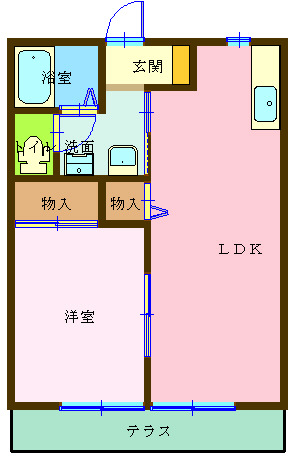 鈴鹿市道伯のアパートの間取り