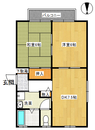 唐津市二タ子のアパートの間取り