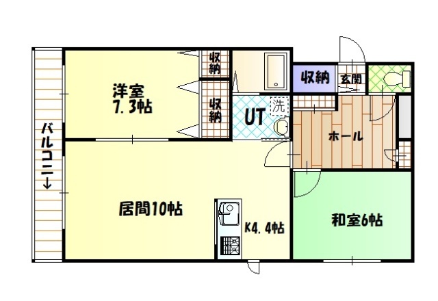 旭川市大町一条のマンションの間取り