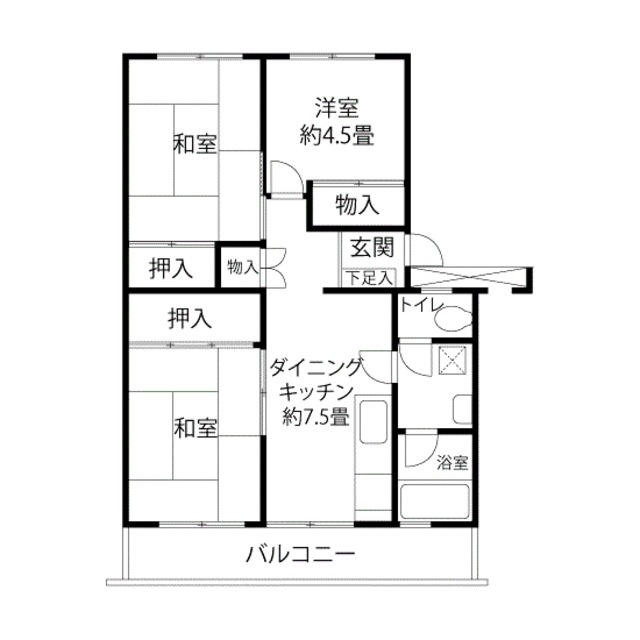 ＪＫＫ東京　松が谷第二住宅7-404の間取り