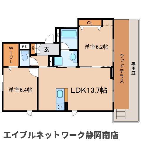 静岡市駿河区曲金のマンションの間取り