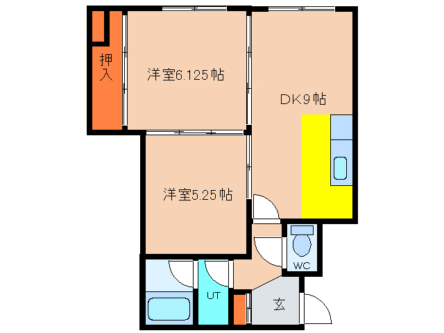 函館市昭和のアパートの間取り