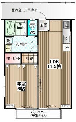 アンソレイユ松山の間取り