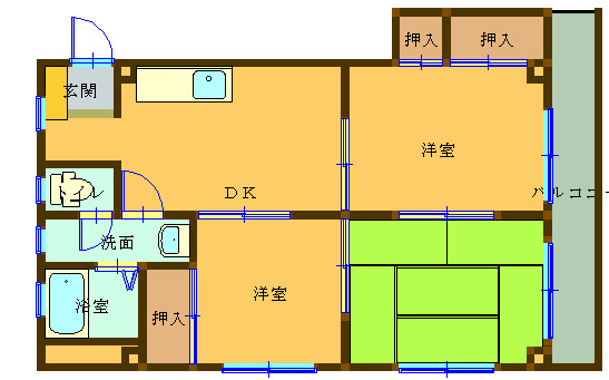 Ｋコート大学前の間取り