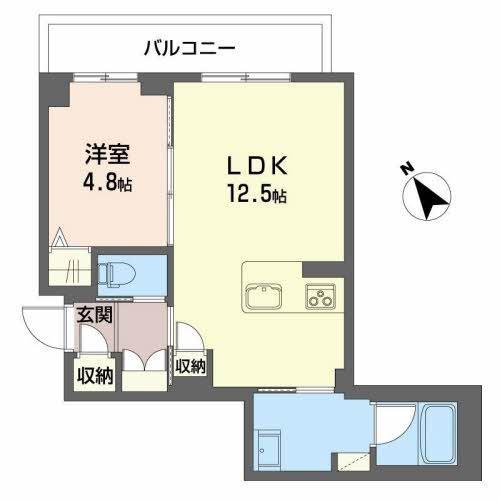 山形市木の実町のマンションの間取り