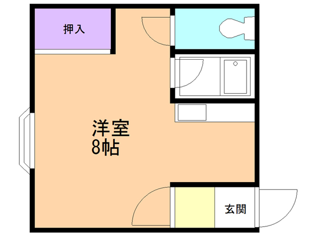 函館市白鳥町のアパートの間取り