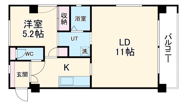 名古屋市南区中割町のマンションの間取り