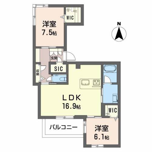 シャーメゾン比良の間取り