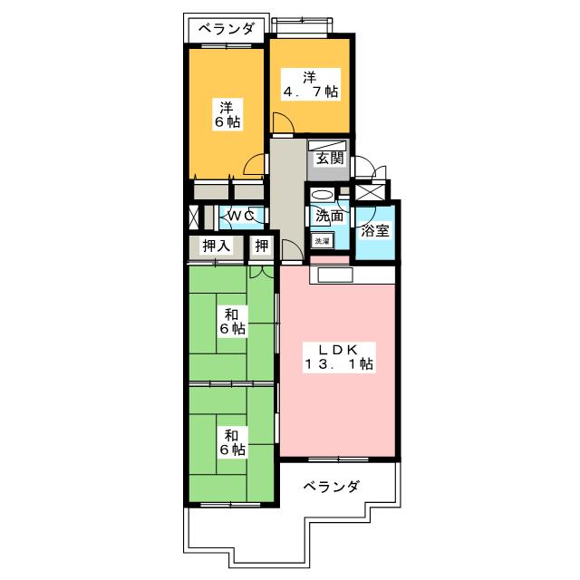 マンション上社アイリスの間取り