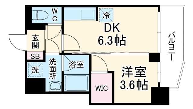 ライフフィールドなにわ本町RUELLEの間取り