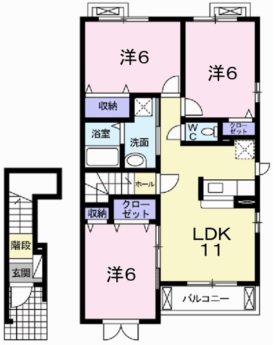 赤穂市六百目町のアパートの間取り