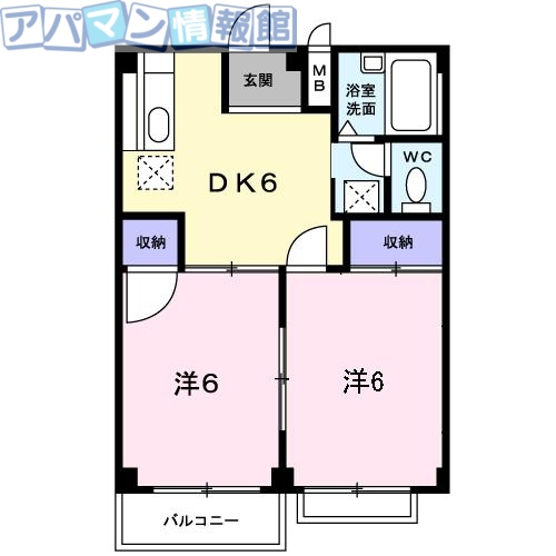 新潟市秋葉区車場のアパートの間取り