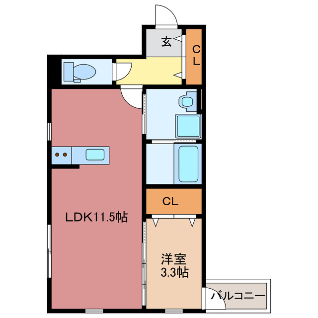 三重郡川越町大字高松のアパートの間取り