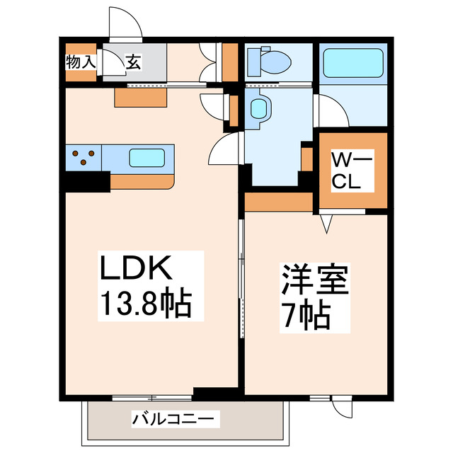 熊本市中央区琴平本町のマンションの間取り