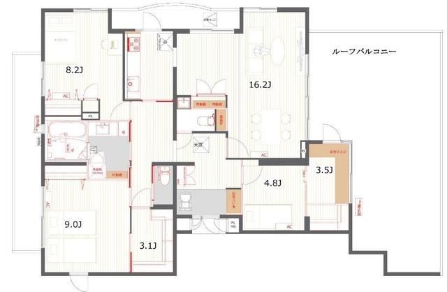 中野区南台のマンションの間取り