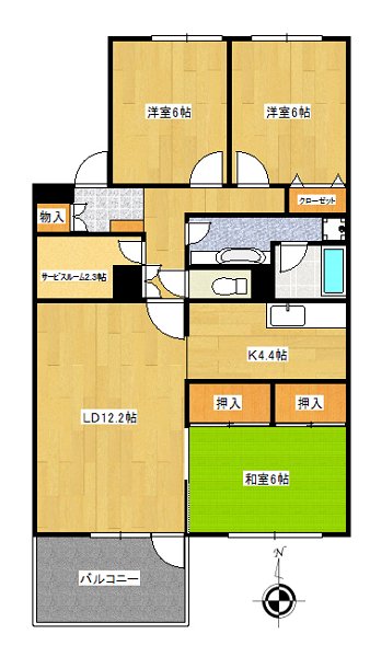 コーポ馬込沢６号棟の間取り