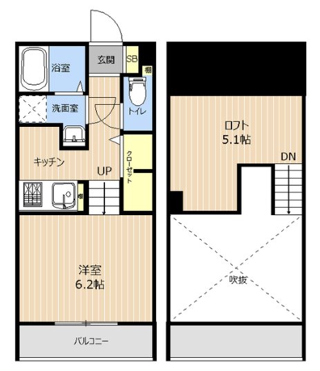 熊本市中央区国府本町のアパートの間取り