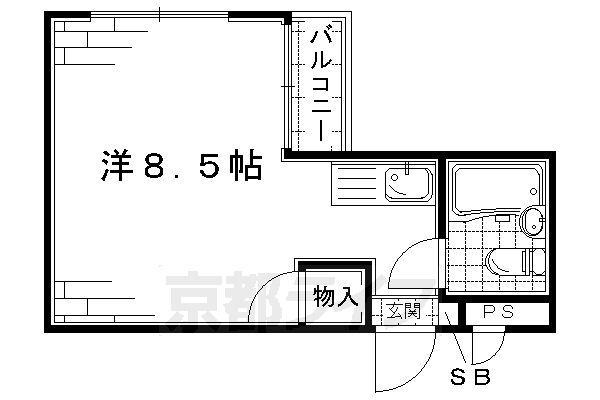 京都市伏見区竹田東小屋ノ内町のマンションの間取り