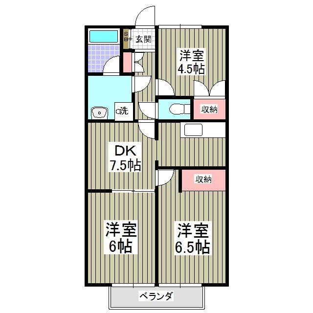 野田市岩名のアパートの間取り