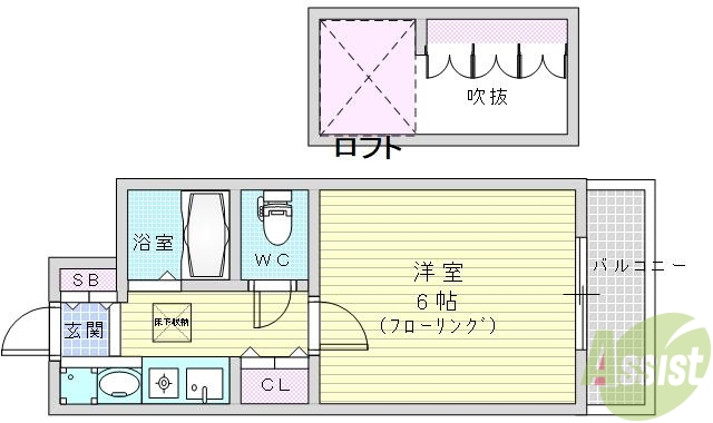 【大阪市北区豊崎のマンションの間取り】