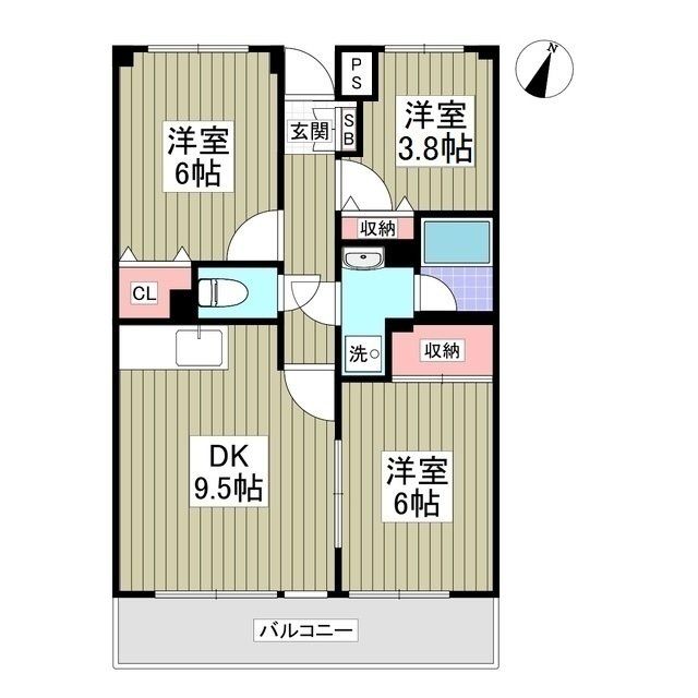 さいたま市見沼区大字中川のマンションの間取り