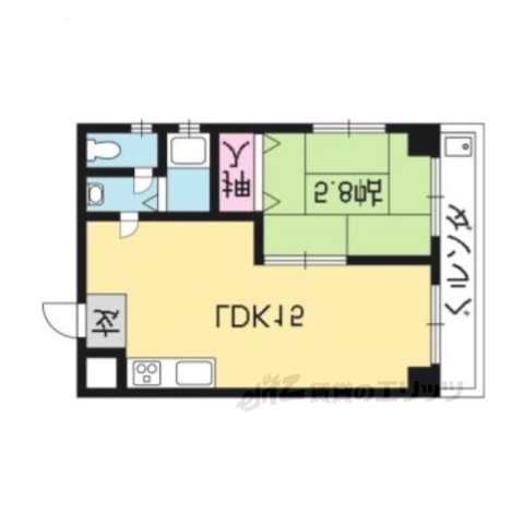 京都市西京区御陵谷町のマンションの間取り