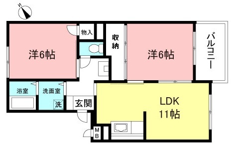 八王子市松木のアパートの間取り