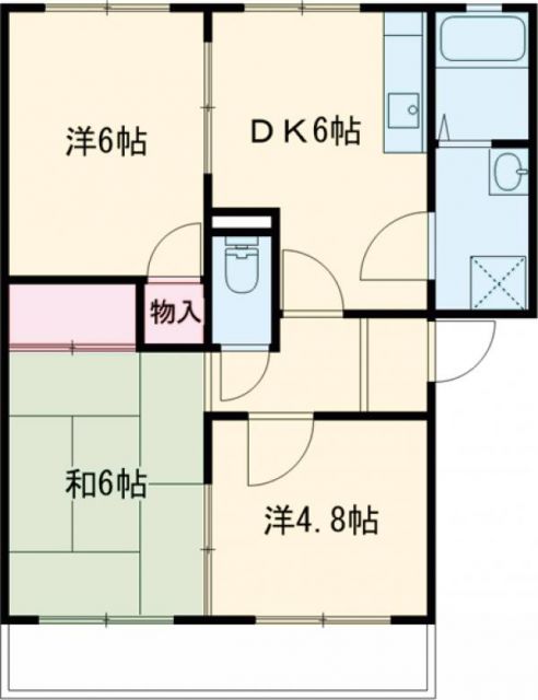 豊橋市東岩田のアパートの間取り