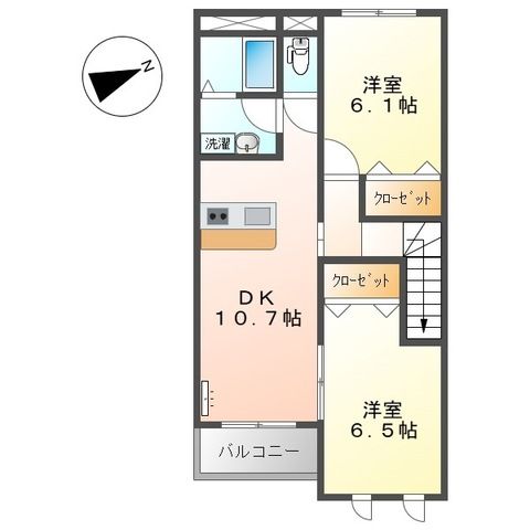 小田原市穴部のアパートの間取り