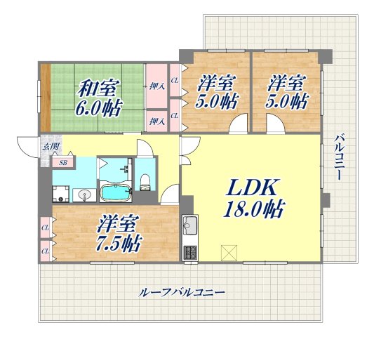 サカエハイツ六甲の間取り