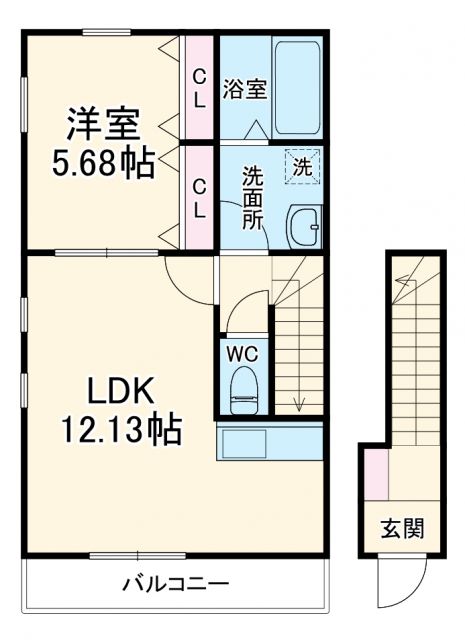 リーブルファイン下萱津山伏の間取り