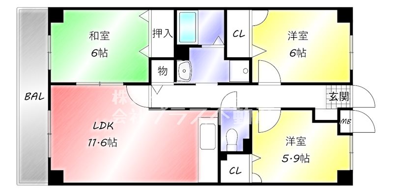 カーサ宮の前の間取り