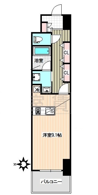 名古屋市昭和区鶴舞のマンションの間取り