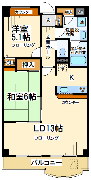 調布市仙川町のマンションの間取り