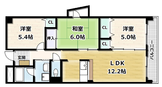 エトワール大竹の間取り