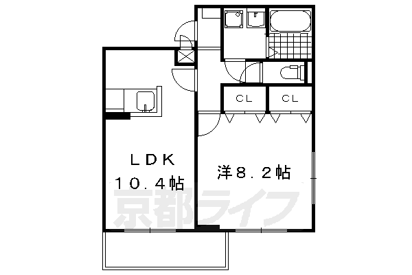 京都市南区久世上久世町のアパートの間取り