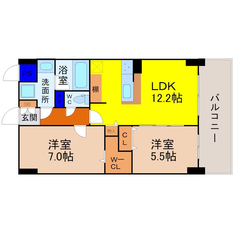 スタシオン川名公園の間取り