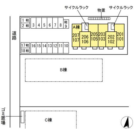 【メゾンドポムの駐車場】