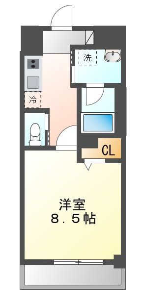 【岡山市北区昭和町のマンションの間取り】