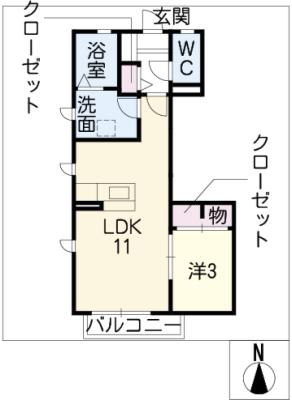 クラヴィエＹ　Ａ棟の間取り