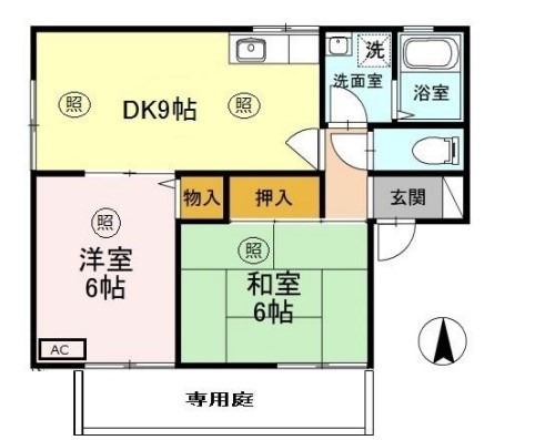 姫路市網干区津市場のアパートの間取り