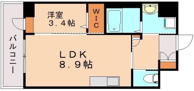 福岡市博多区東光寺町のマンションの間取り