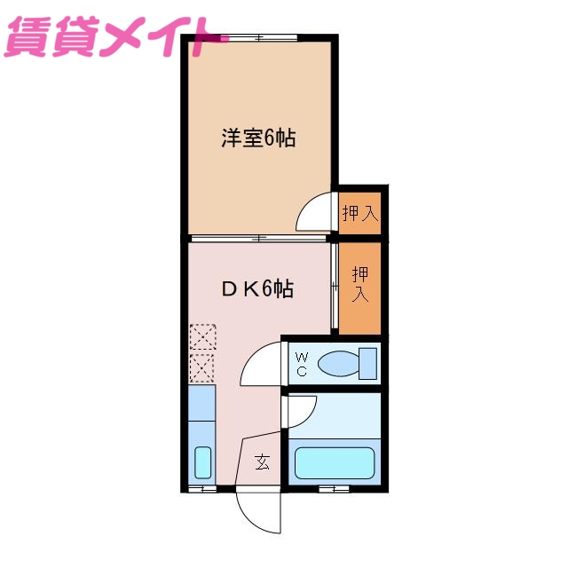 伊勢市小俣町本町のアパートの間取り