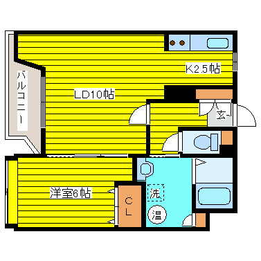 札幌市東区北十六条東のマンションの間取り