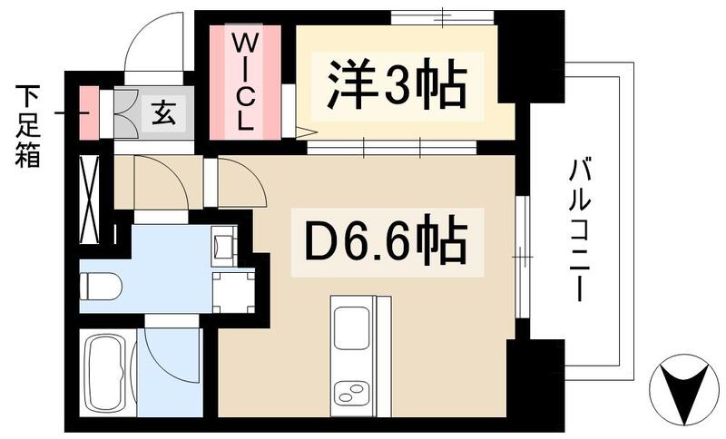 エステムコート名古屋新栄VI アートテラスの間取り